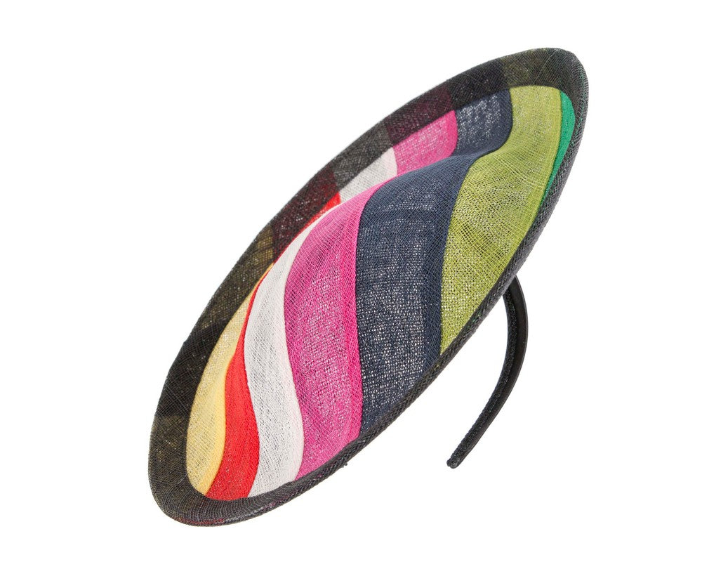 Unique stripy fascinator by Max Alexander-1