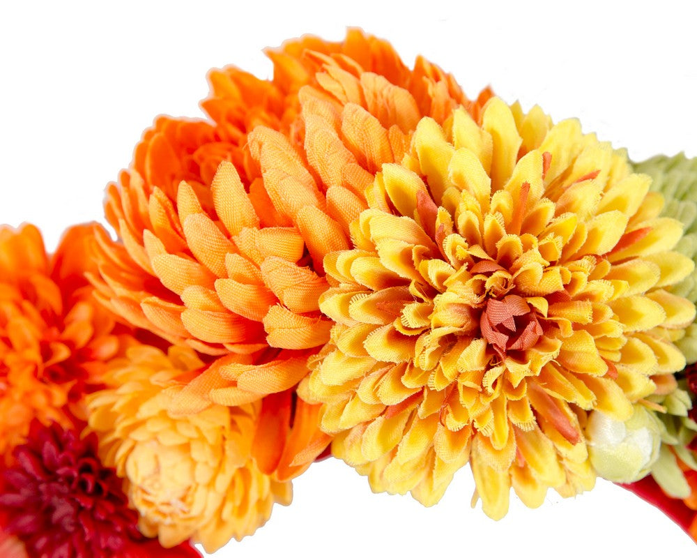 Multi-tone orange flower fascinator headband-2