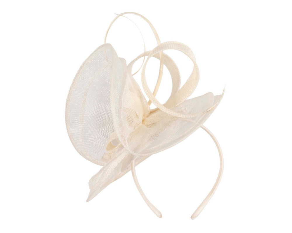 Large cream sinamay fascinator by Max Alexander MA913