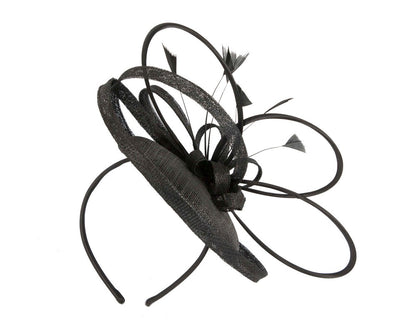 Black fascinator with feathers by Max Alexander