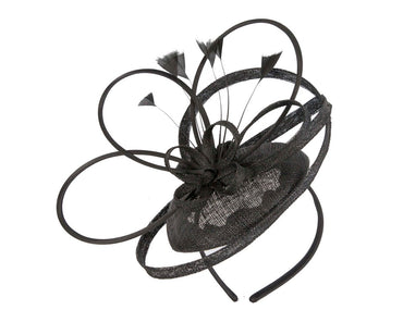 Black fascinator with feathers by Max Alexander