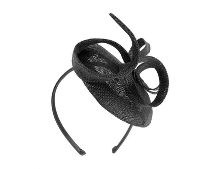Sculptured black sinamay fascinator by Max Alexander-5