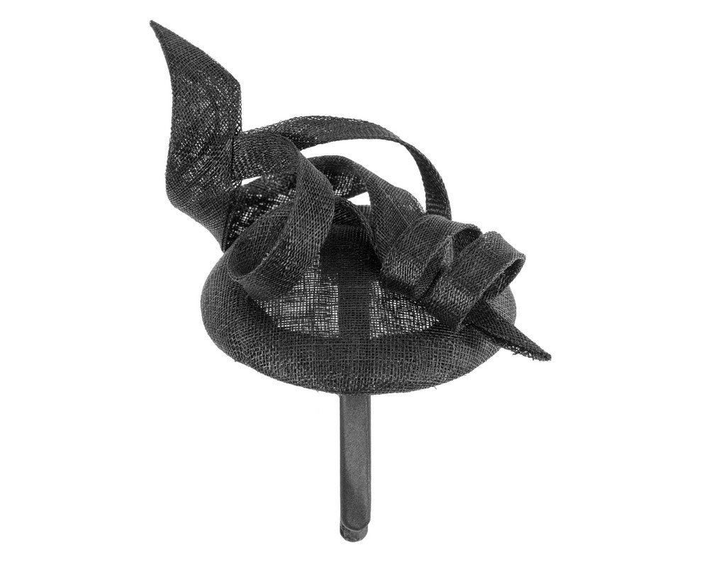Sculptured black sinamay fascinator by Max Alexander-3