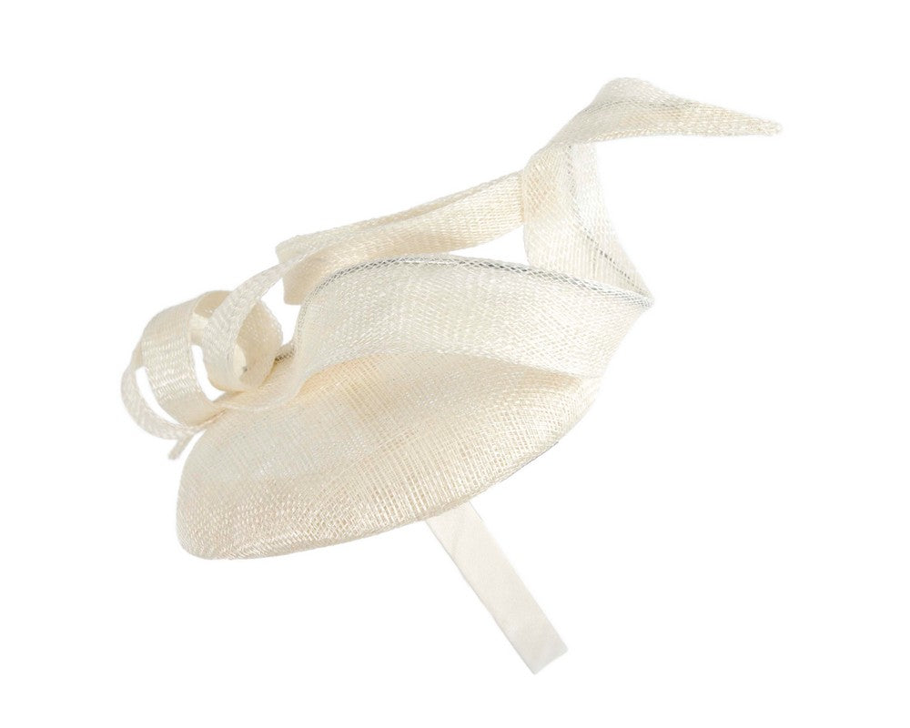 Sculptured cream sinamay fascinator by Max Alexander