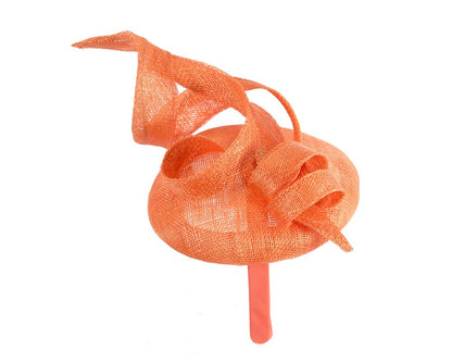 Sculptured orange sinamay fascinator by Max Alexander-3