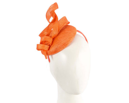 Sculptured orange sinamay fascinator by Max Alexander-0