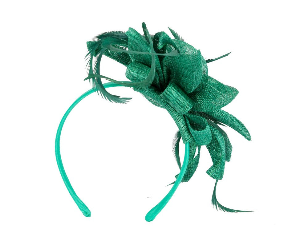 Green sinamay flower fascinator by Max Alexander-3