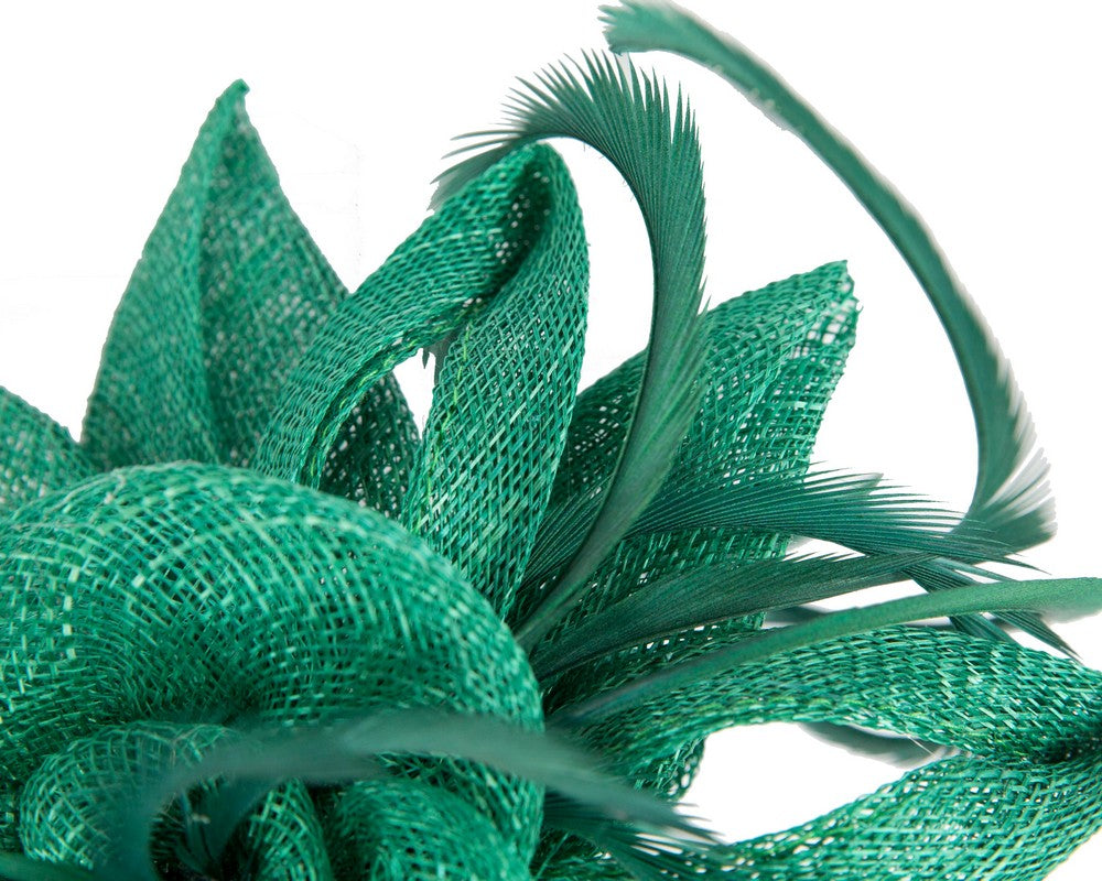 Green sinamay flower fascinator by Max Alexander-2