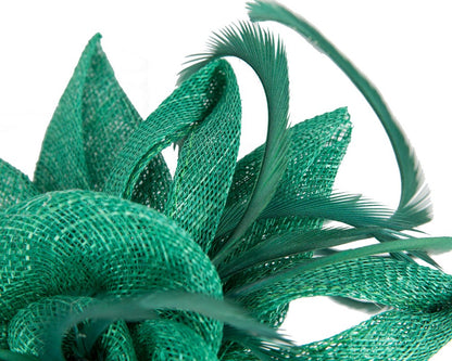 Green sinamay flower fascinator by Max Alexander-2
