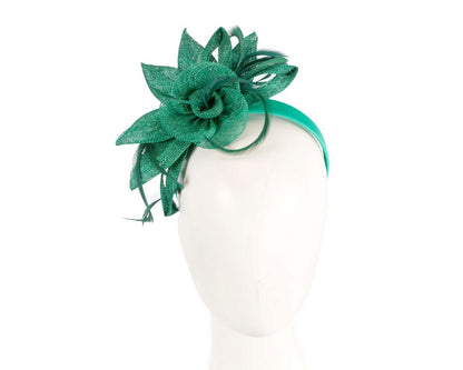 Green sinamay flower fascinator by Max Alexander-0