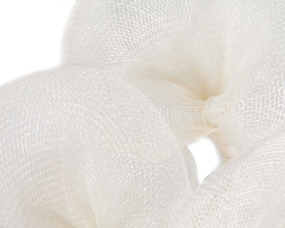 Large white sinamay flower fascinator by Max Alexander-2