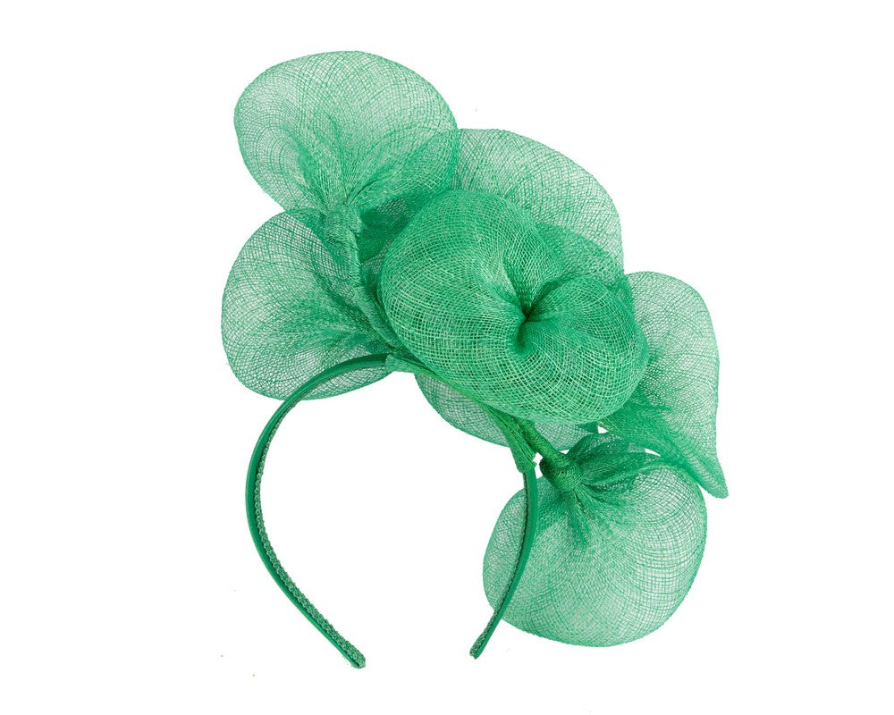 Large green sinamay flower fascinator by Max Alexander-3