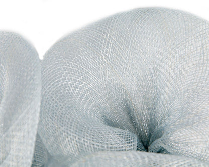 Large light blue sinamay flower fascinator by Max Alexander