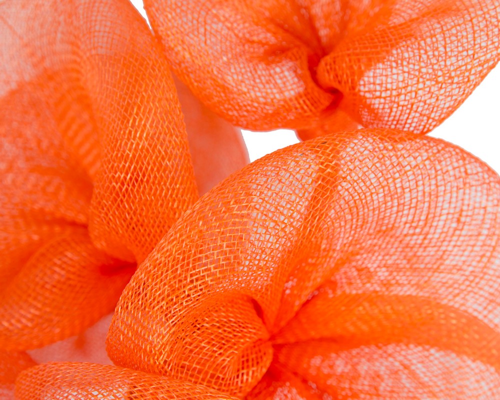 Large orange sinamay flower fascinator by Max Alexander MA918-2