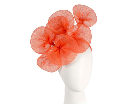 Large orange sinamay flower fascinator by Max Alexander MA918-0