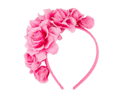 Hot pink flower headband by Max Alexander-1