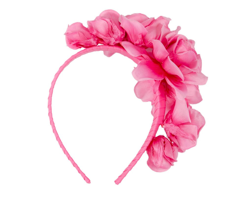 Hot pink flower headband by Max Alexander-3