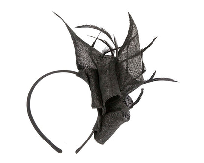 Black sinamay fascinator by Max Alexander-3