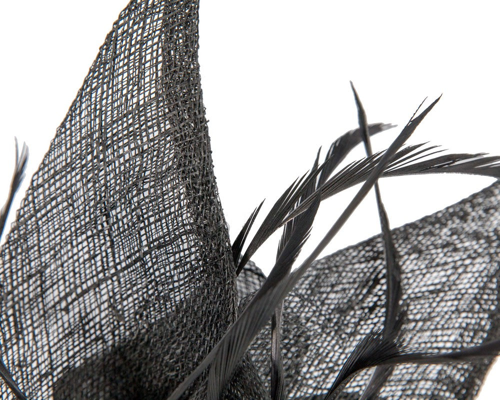 Black sinamay fascinator by Max Alexander-2