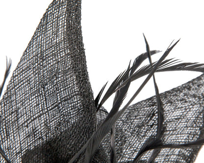 Black sinamay fascinator by Max Alexander-2