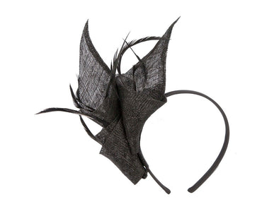 Black sinamay fascinator by Max Alexander-1