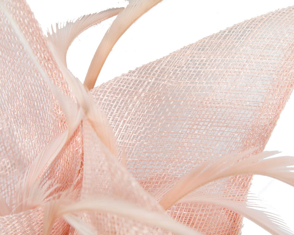 Blush sinamay fascinator by Max Alexander-2