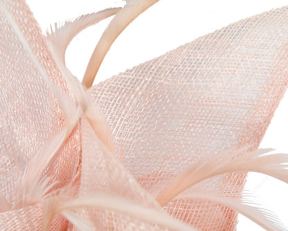 Blush sinamay fascinator by Max Alexander-2