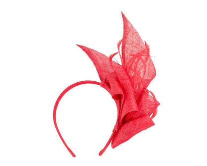 Red sinamay fascinator by Max Alexander-3