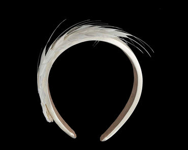 Cream feather headband by Max Alexander