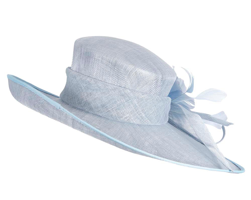 Wide brim blue ladies fashion hat by Max Alexander-5