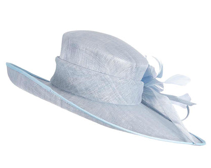 Wide brim blue ladies fashion hat by Max Alexander-5
