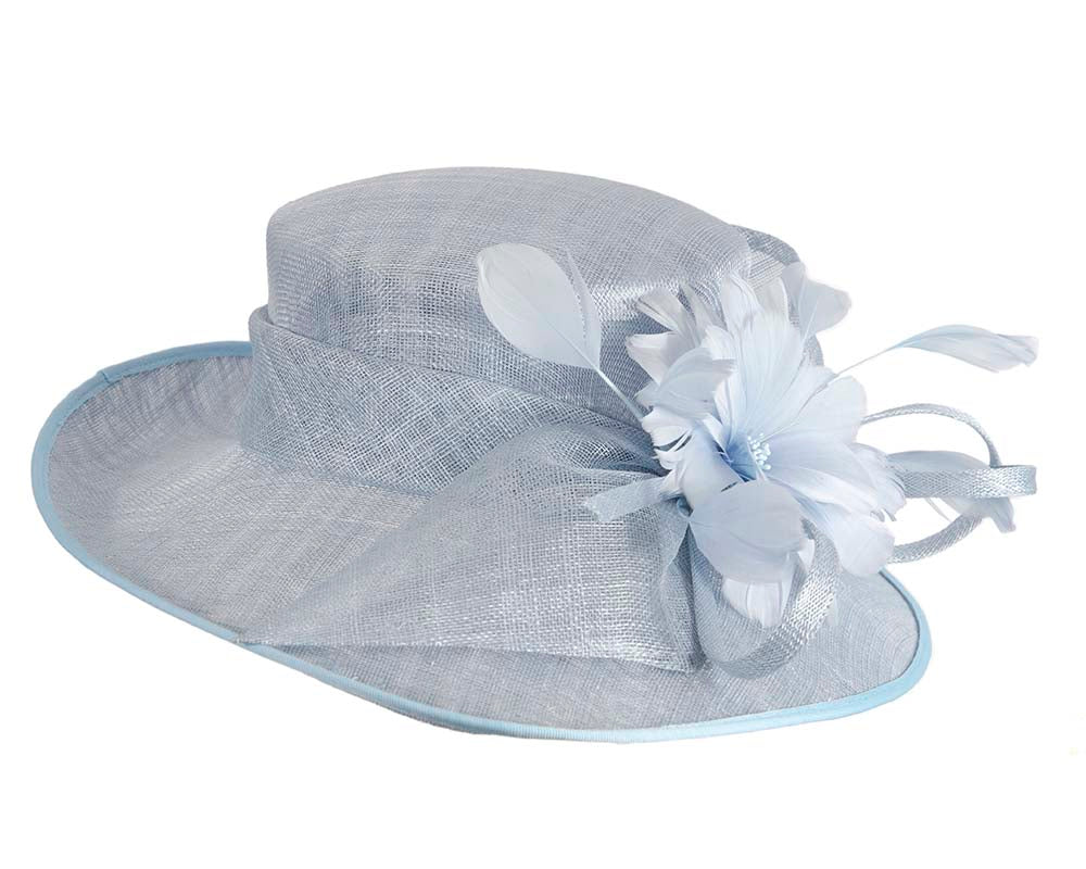 Wide brim blue ladies fashion hat by Max Alexander-3