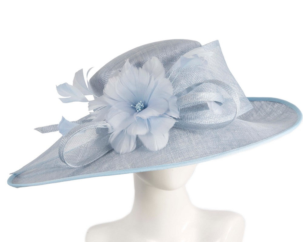 Wide brim blue ladies fashion hat by Max Alexander-0