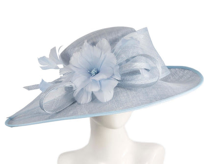 Wide brim blue ladies fashion hat by Max Alexander-0