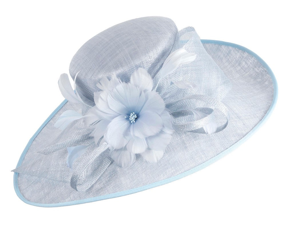 Wide brim blue ladies fashion hat by Max Alexander-1