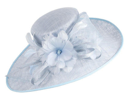 Wide brim blue ladies fashion hat by Max Alexander-1