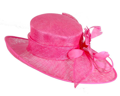 Wide brim fuchsia ladies fashion hat by Max Alexander