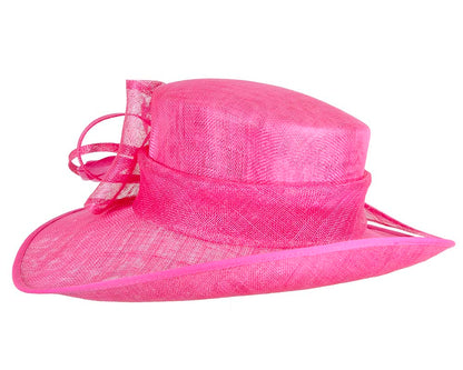 Wide brim fuchsia ladies fashion hat by Max Alexander