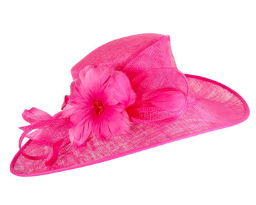 Wide brim fuchsia ladies fashion hat by Max Alexander
