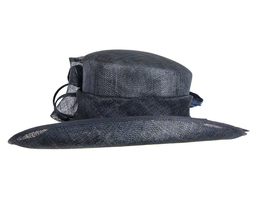 Wide brim navy ladies fashion hat by Max Alexander-2