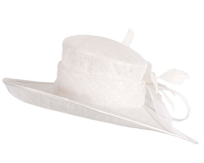 Wide brim white ladies fashion hat by Max Alexander-5