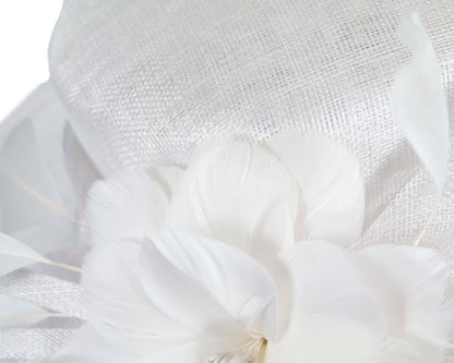 Wide brim white ladies fashion hat by Max Alexander-4