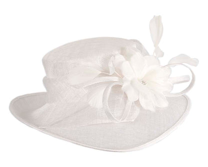 Wide brim white ladies fashion hat by Max Alexander-3
