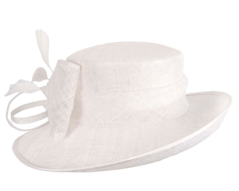 Wide brim white ladies fashion hat by Max Alexander-2