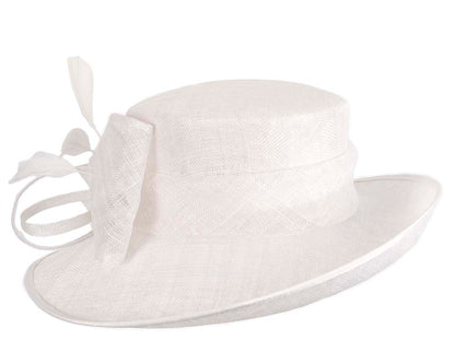 Wide brim white ladies fashion hat by Max Alexander-2