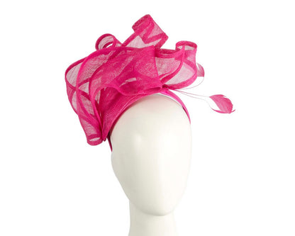 Large fuchsia sinamay fascinator MA931-0