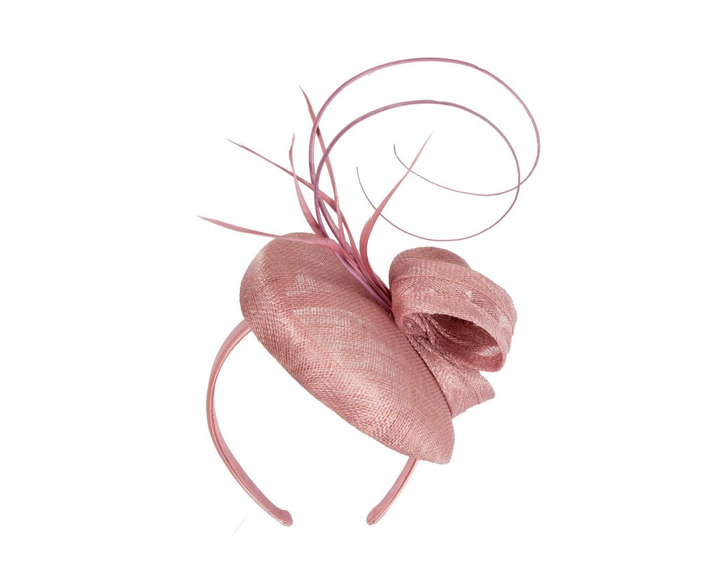 Dusty pink sinamay pillbox fascinator by Max Alexander-5