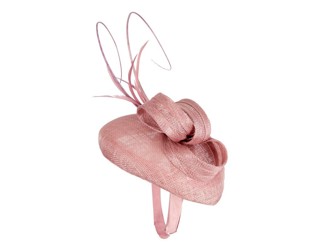 Dusty pink sinamay pillbox fascinator by Max Alexander-3