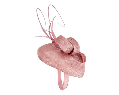Dusty pink sinamay pillbox fascinator by Max Alexander-3