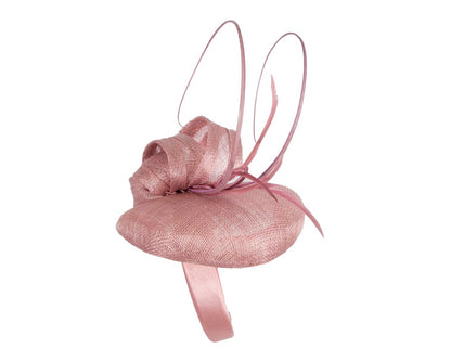 Dusty pink sinamay pillbox fascinator by Max Alexander-2